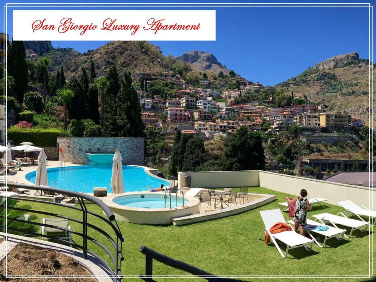 San Giorgio Luxury Apartment Taormina-Panoramic Pool & Parking Space 외부 사진