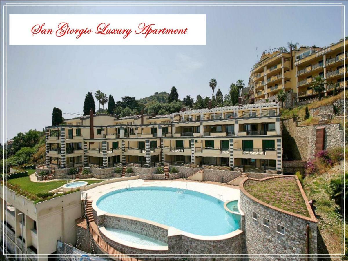 San Giorgio Luxury Apartment Taormina-Panoramic Pool & Parking Space 외부 사진